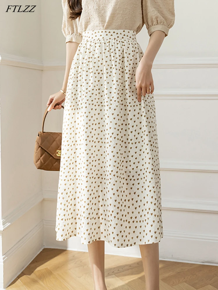 FTLZZ New Spring Summer Women Heart Print A-line Medium Long Skirt Casual Female Elastic Waist Loose Ladies Skirts Bottoms
FTLZZ New Spring Summer Women Heart Print A-line Medium Long Skirt Casual Female Elastic Waist Loose Ladies Skirts Bottoms