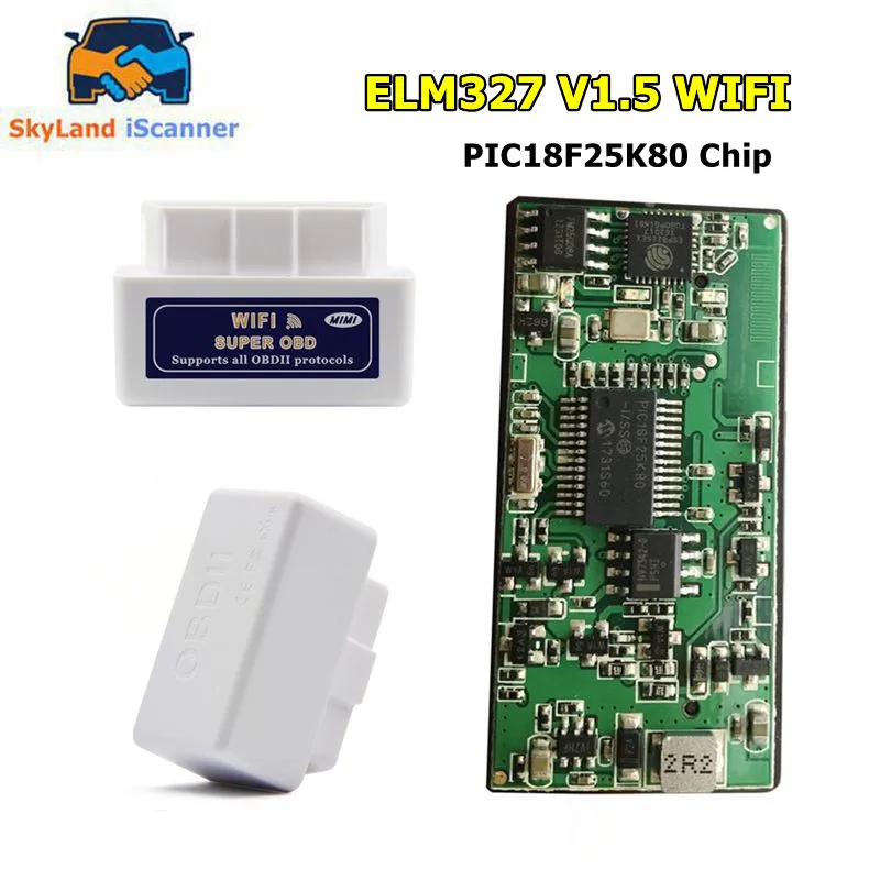 OBD2 автомобильный сканер ELM327 V1.5 WIFI и PIC18F25K80 чип Автомобильный диагностический инструмент ELM 327 WIFI V1.5 считыватель кодов
OBD2 автомобильный сканер ELM327 V1.5 WIFI и PIC18F25K80 чип Автомобильный диагностический инструмент ELM 327 WIFI V1.5 считыватель кодов