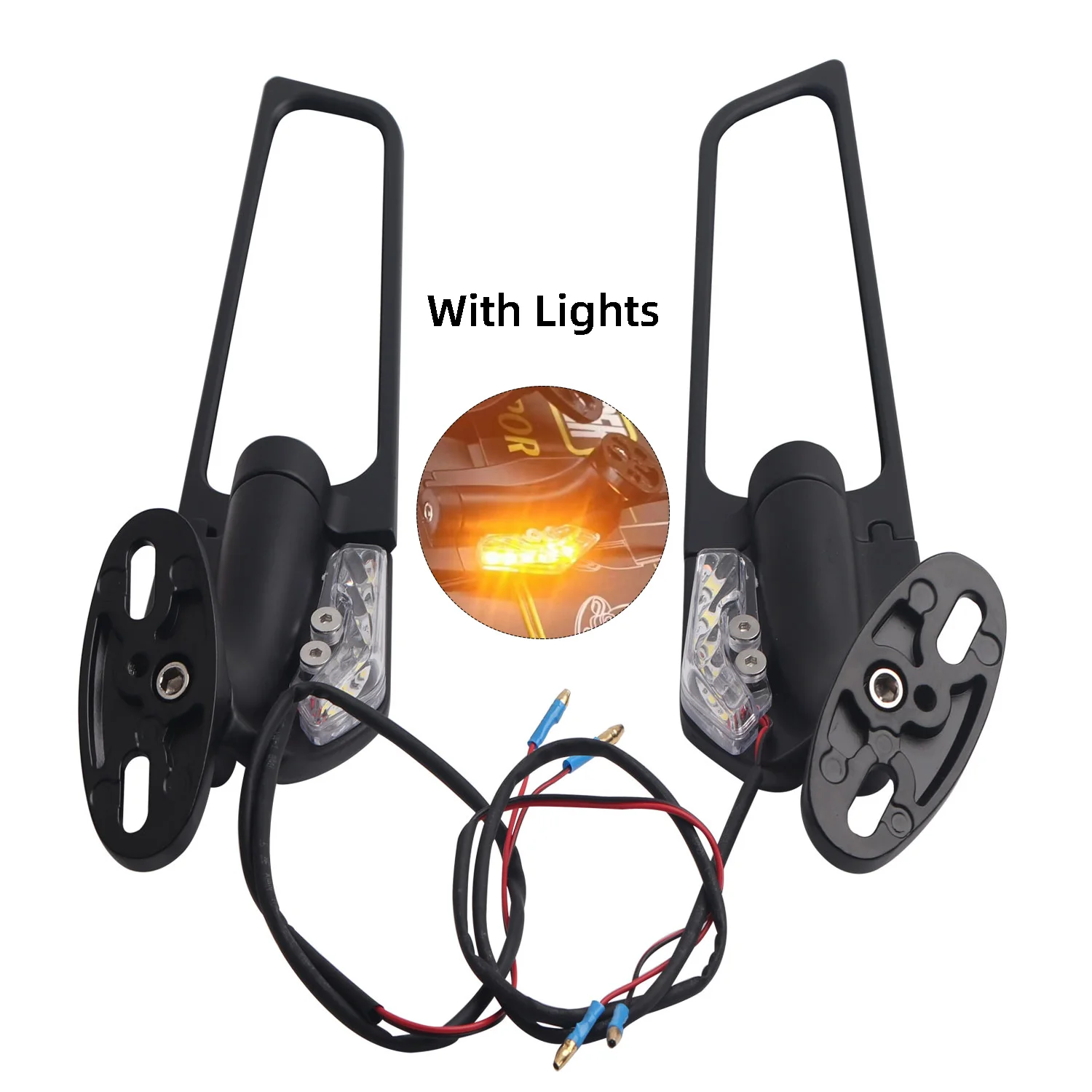 Motorcycle Mirror Modified Wind Wing Adjustable Rotating Rearview Mirror With Lights For Kawasaki ZX10R ZX9R ZX7R ZX12R ZX14R
Motorcycle Mirror Modified Wind Wing Adjustable Rotating Rearview Mirror With Lights For Kawasaki ZX10R ZX9R ZX7R ZX12R ZX14R