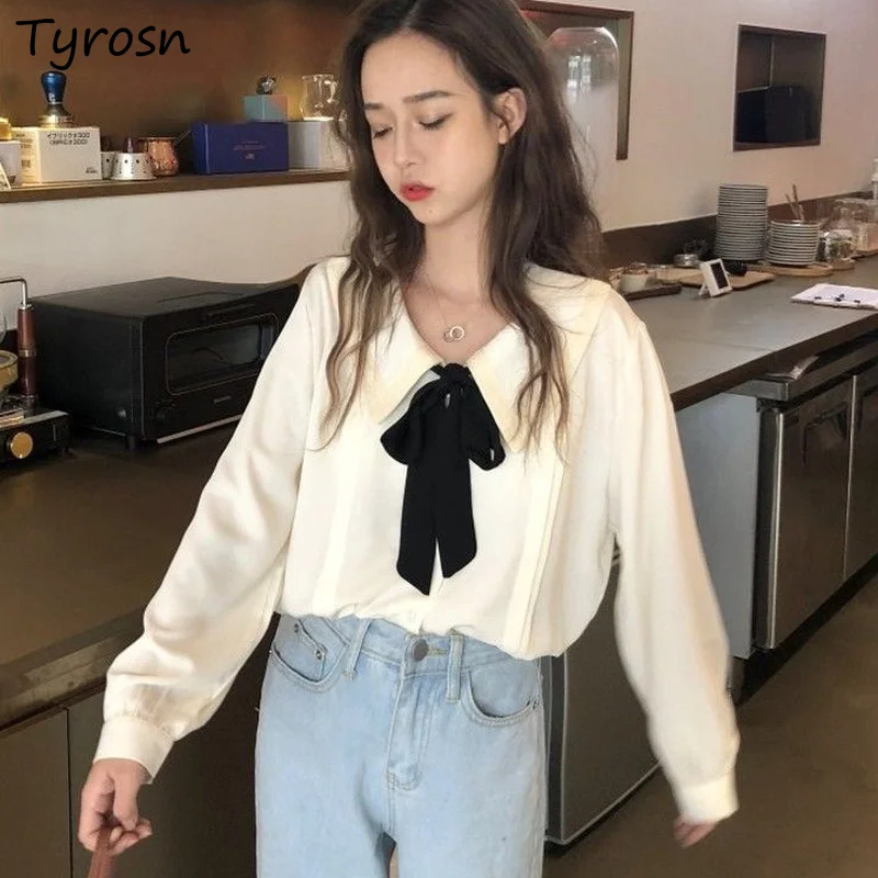 Shirts Women Patchwork Peter Pan Collar Bow Elegant Sweet Blouses BF Cozy Fashionable Lovely Ulzzang Temperament S-3XL Chemise
Shirts Women Patchwork Peter Pan Collar Bow Elegant Sweet Blouses BF Cozy Fashionable Lovely Ulzzang Temperament S-3XL Chemise