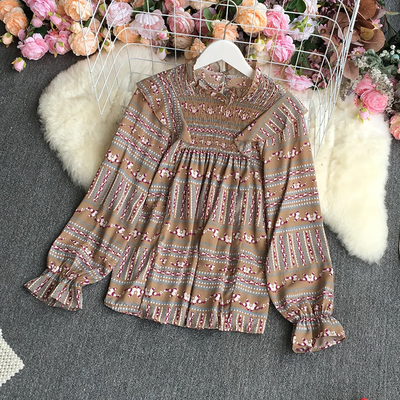 Almighty Casual Woman Blouse Autumn Flare Long Sleeve Stand Collar Floral Print Femme Shirts Tops Korean Fashion Women Blusas
Almighty Casual Woman Blouse Autumn Flare Long Sleeve Stand Collar Floral Print Femme Shirts Tops Korean Fashion Women Blusas