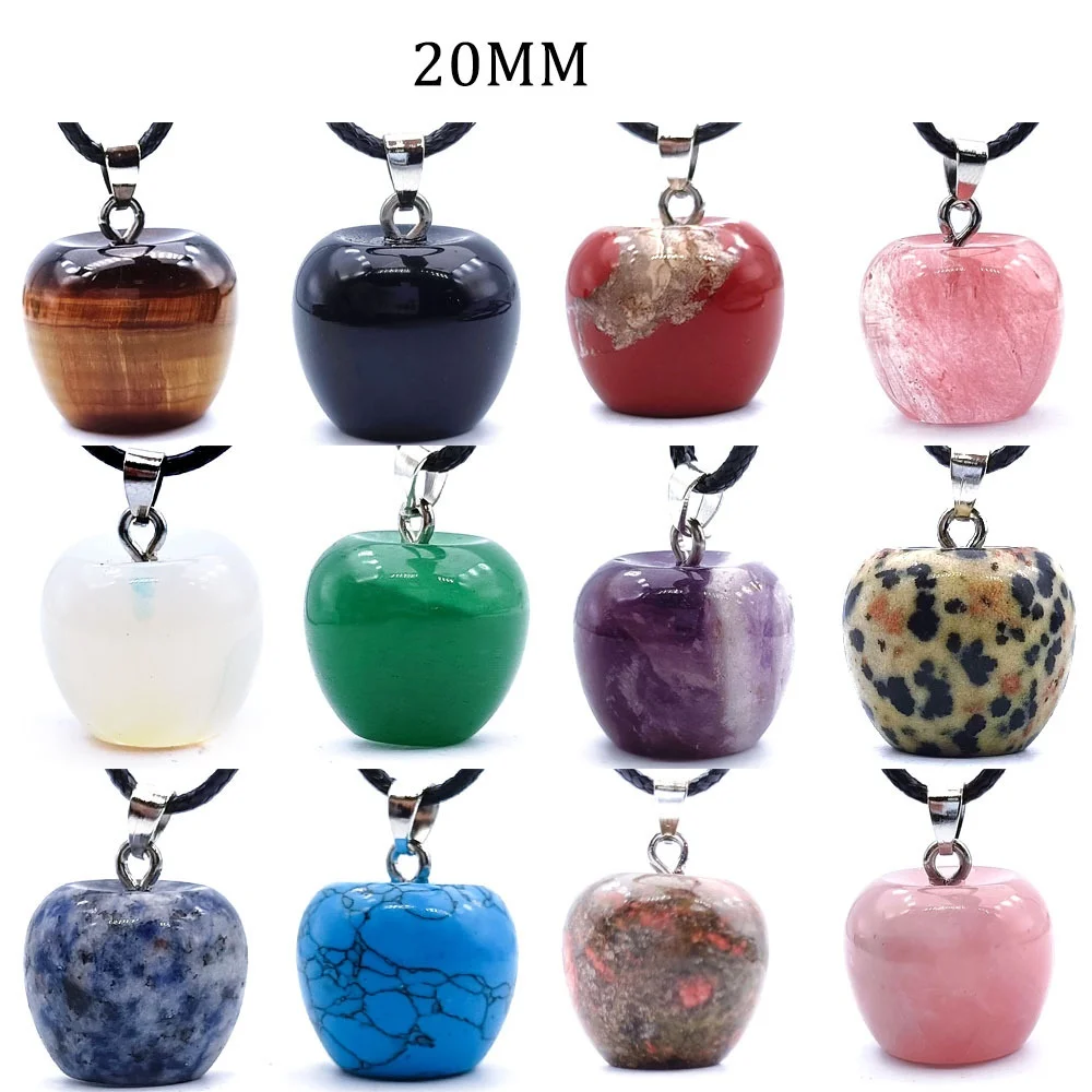12pc 20mm Natural Stone Christmas Eve Apple Shape Pendant Night Necklace Quartz Crystal Chakra Reiki Healing Charms Jewelry Gift
12pc 20mm Natural Stone Christmas Eve Apple Shape Pendant Night Necklace Quartz Crystal Chakra Reiki Healing Charms Jewelry Gift