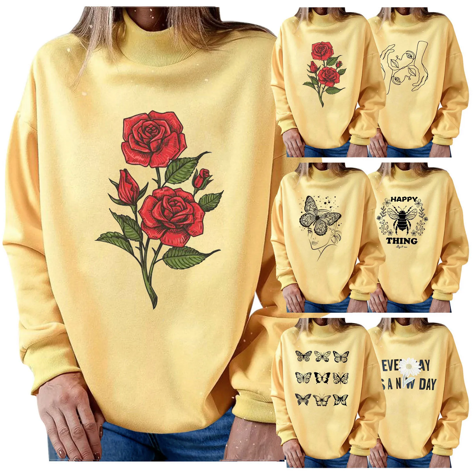 Women's Print Slouchy Turtleneck Sweatshirt Casual Long Sleeve Thick Blouse Top Pale Hoodies Women Sweater Women
Women's Print Slouchy Turtleneck Sweatshirt Casual Long Sleeve Thick Blouse Top Pale Hoodies Women Sweater Women