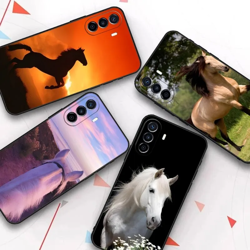 

Horse Animal Phone Case For Huawei P50 P10 P20 P30 P40 P9 Pro Plus P8 2022 Psmart Z Nova 8I 8 8SE Back Shell