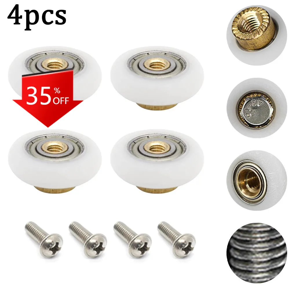4pcs Shower Room Pulley 19/23/25/27mm Bathroom Sliding Glass Door Wheels Nylon Copper Roller Door Hardware Replacement
4pcs Shower Room Pulley 19/23/25/27mm Bathroom Sliding Glass Door Wheels Nylon Copper Roller Door Hardware Replacement