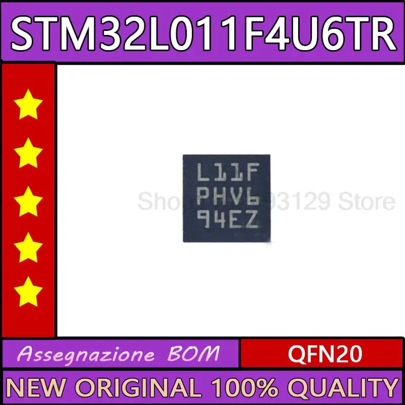 Оригинальный микроконтроллер STM32L011F4U6TR STM32L011F4 L11F QFN20 IC Chip 
Оригинальный микроконтроллер STM32L011F4U6TR STM32L011F4 L11F QFN20 IC Chip
