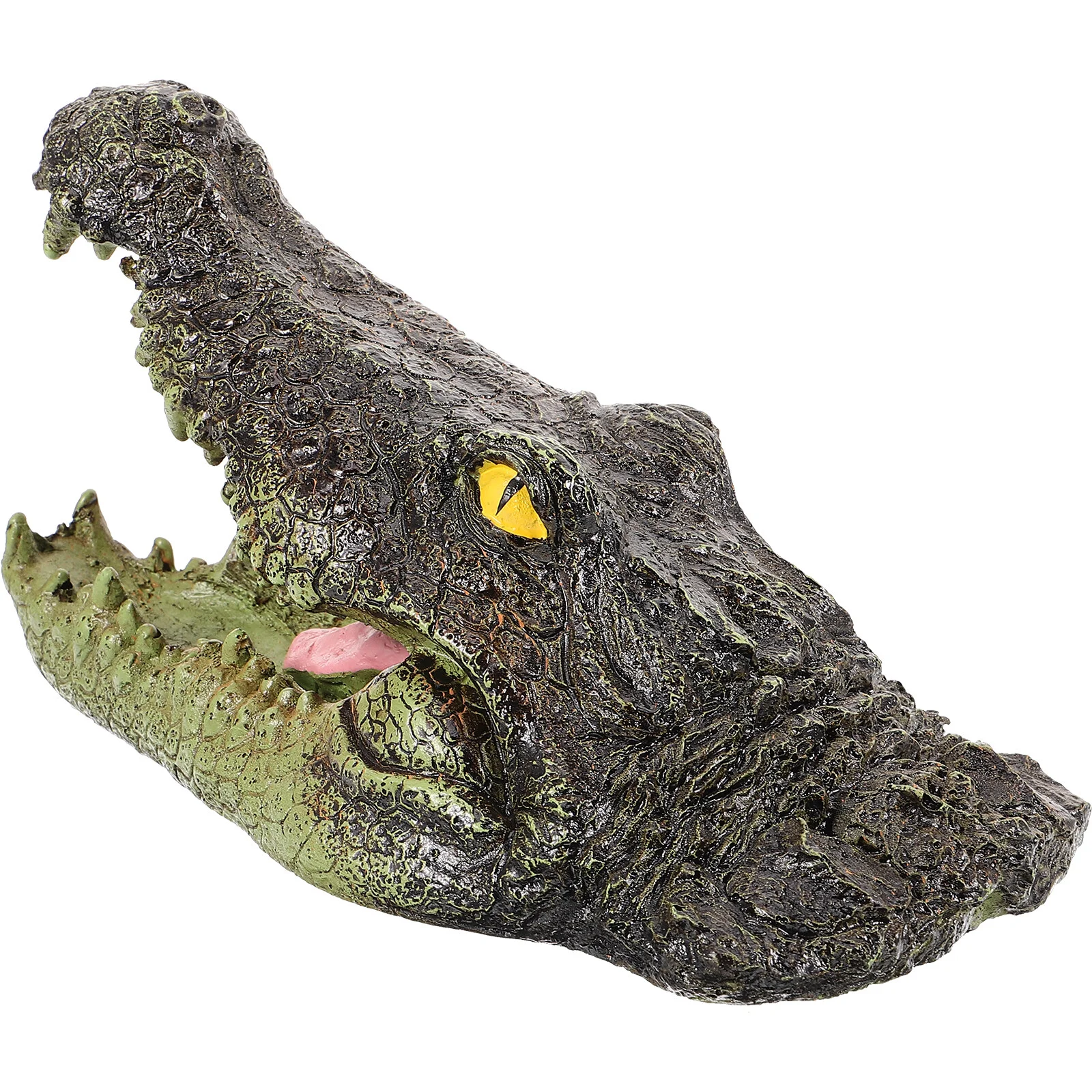 

Crocodile Head Garden Pond Floating Animal Ornament Simulated Decor Courtyard Figurine Accessory Tabletop