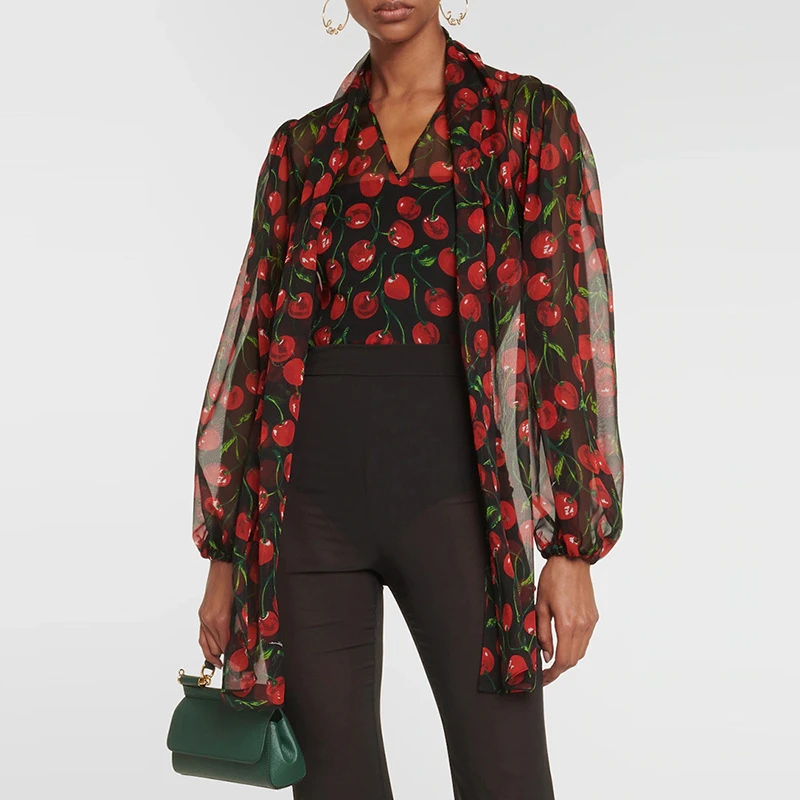 2023FW new women's V-neck lace-up mesh see-through long-sleeved casual shirt y2k fashion retro chiffon cherry print loose top
2023FW new women's V-neck lace-up mesh see-through long-sleeved casual shirt y2k fashion retro chiffon cherry print loose top