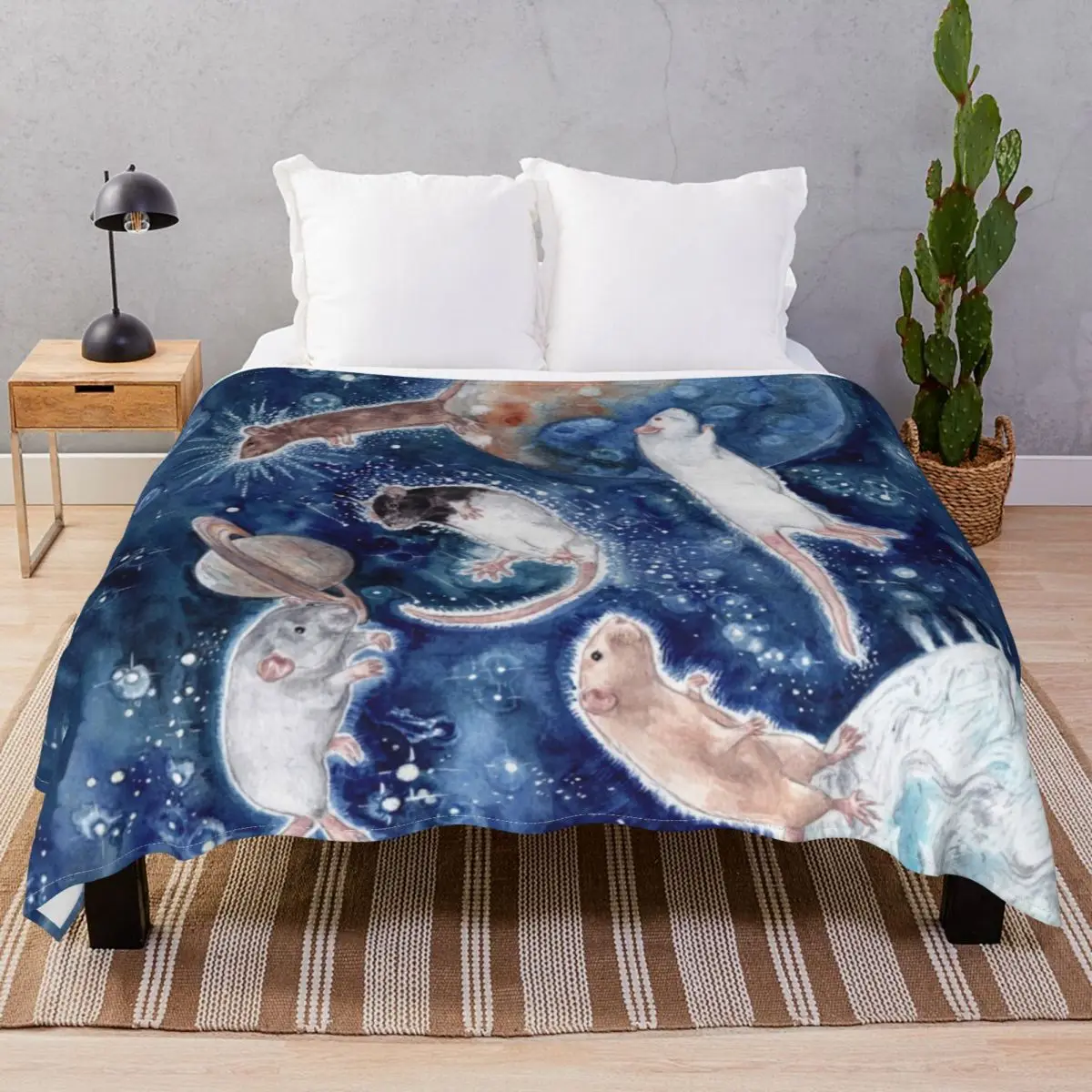 

Rats Are Stars Spelled Backwards Blanket Fleece Spring/Autumn Breathable Unisex Throw Blankets for Bed Home Couch Travel Office