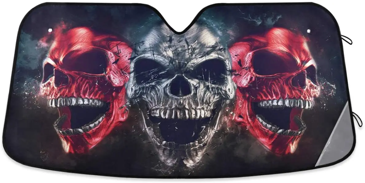 Oarencol Demon Skulls Cool Car Windshield Sun Shade Foldable UV Ray Sun Visor Protector Sunshade to Keep Your Vehicle Cool (55"
Oarencol Demon Skulls Cool Car Windshield Sun Shade Foldable UV Ray Sun Visor Protector Sunshade to Keep Your Vehicle Cool (55"