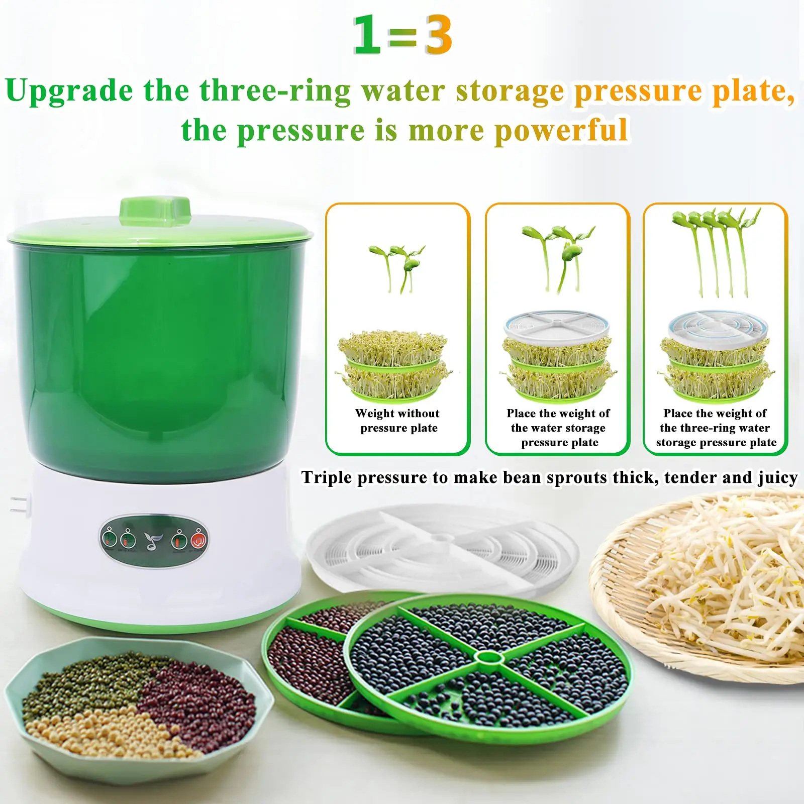 Intelligent Bean Sprouts Machine Grow Automatic Large Capacity Thermostat Green Seeds Growing Automatic Bean Sprout Machine EU
Intelligent Bean Sprouts Machine Grow Automatic Large Capacity Thermostat Green Seeds Growing Automatic Bean Sprout Machine EU