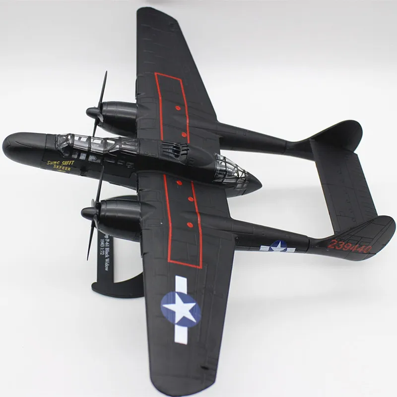 

1/72 USA Fighter Northrop P-61 Black Widow 1943 Alloy WWII Aircraft Model Can't Fly Military Hobby Collection