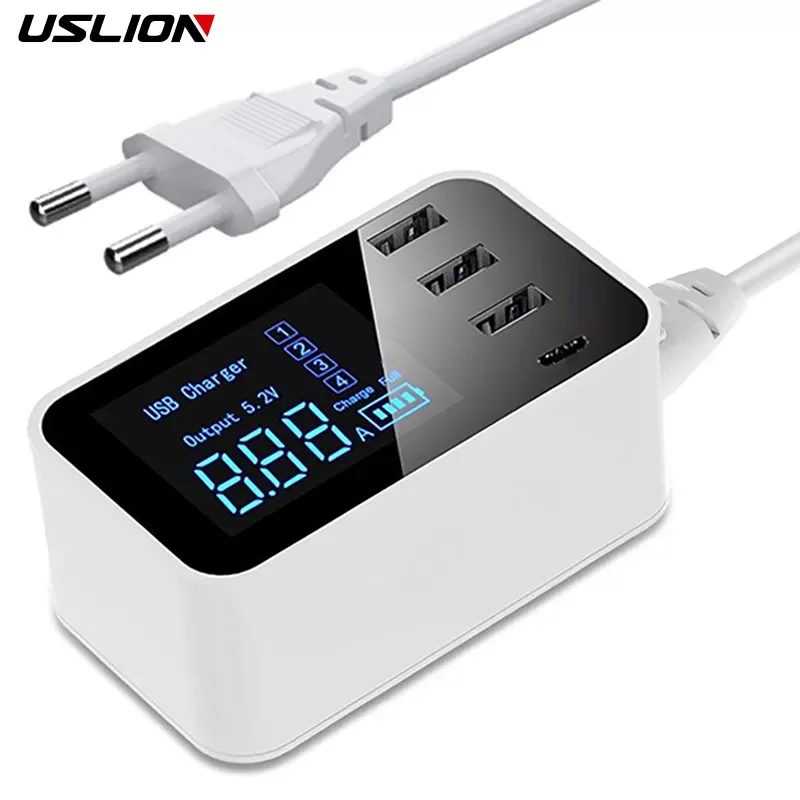 Quick Charge Type C USB Charger HUB Led Display Wall Charger Fast Mobile Phone Charger USB Adapter EU US UK Plug For iPhone X XS
Quick Charge Type C USB Charger HUB Led Display Wall Charger Fast Mobile Phone Charger USB Adapter EU US UK Plug For iPhone X XS