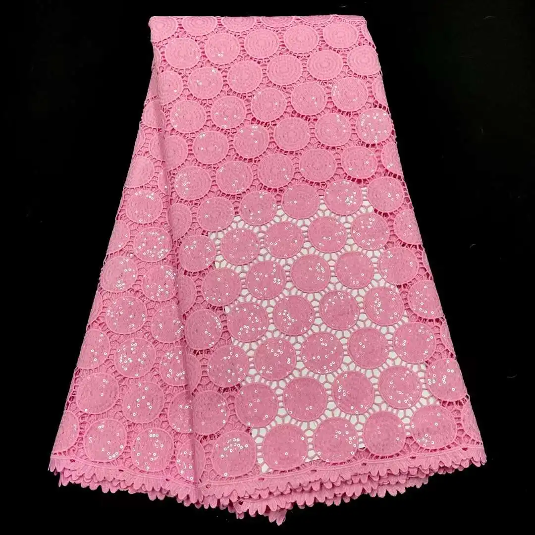 Hot Sale African Cord Lace Fabric High Quality Water Soluble Nigerian Guipure Cord Lace Sequins French Dubai Celebration Wear
Hot Sale African Cord Lace Fabric High Quality Water Soluble Nigerian Guipure Cord Lace Sequins French Dubai Celebration Wear
