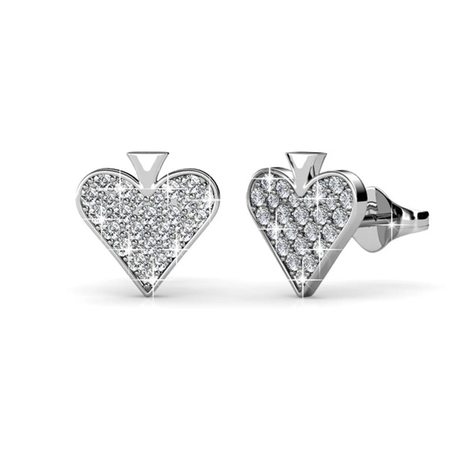 White Gold Heart Earrings, 18k Gold Plated Studs Crystals, Heart Stud Earring Set with Pave Stone Crystals, Wedding Anniversary
White Gold Heart Earrings, 18k Gold Plated Studs Crystals, Heart Stud Earring Set with Pave Stone Crystals, Wedding Anniversary