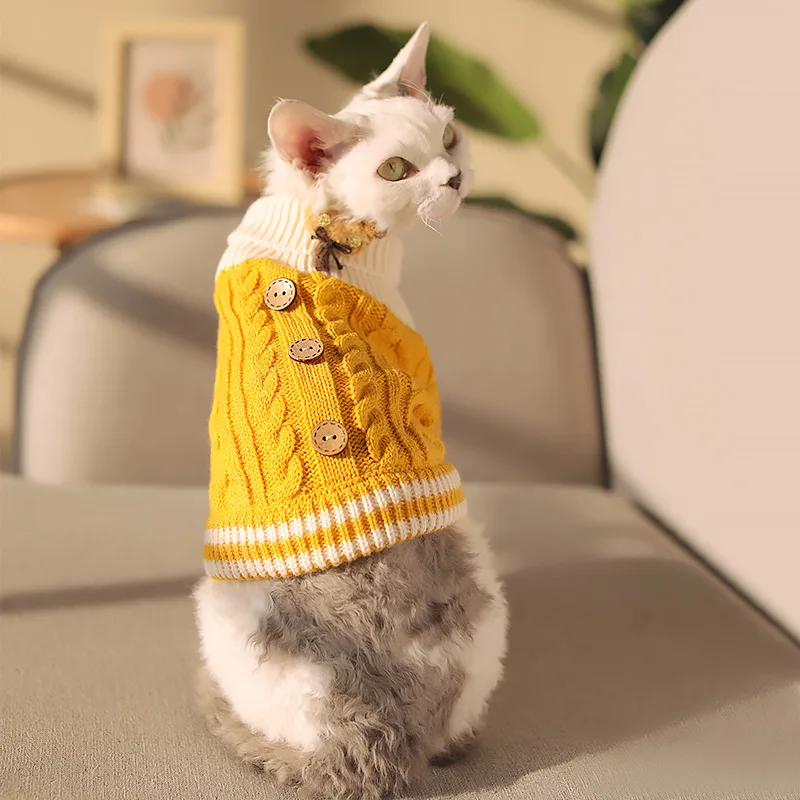 Cat Clothes Sweet Button Sweater Autumn and Winter Pet Clothes Puppies Dog Sweater костюм для кота одежда для кошек сфинкс
Cat Clothes Sweet Button Sweater Autumn and Winter Pet Clothes Puppies Dog Sweater костюм для кота одежда для кошек сфинкс
