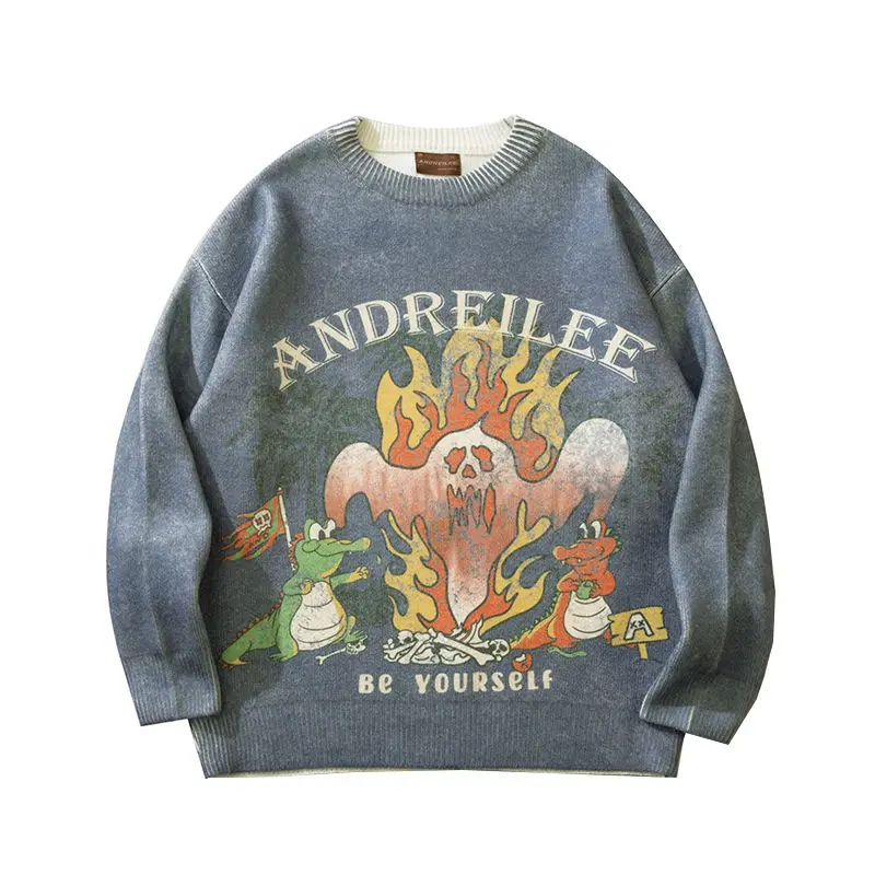 Harajuku Graffiti Ghost Dinosaur Y2K Print Oversized Sweater Men Hip Hop Streetwear Knitted Pullover Harajuku Streetwear Clothes
Harajuku Graffiti Ghost Dinosaur Y2K Print Oversized Sweater Men Hip Hop Streetwear Knitted Pullover Harajuku Streetwear Clothes