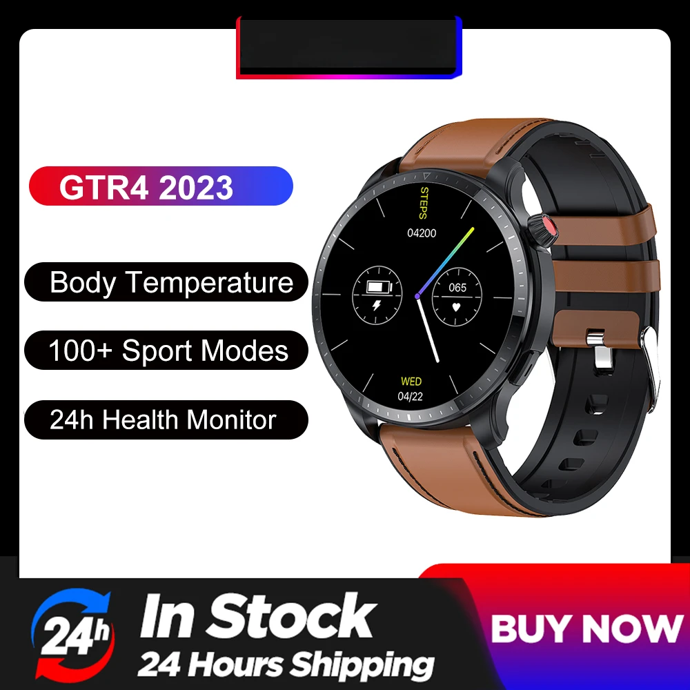 

Смарт-часы GTR4 для Amazfit GTR 4, фитнес-трекер для мужчин и женщин, Android, Bluetooth, вызовы, температура тела, насыщение кислородом в крови, GPS