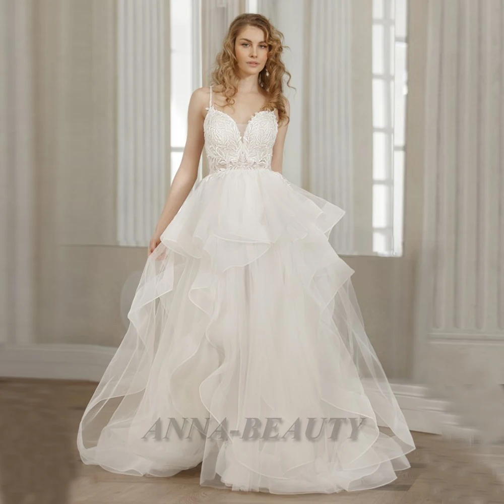 Anna Attractive Ruffles Criss-Cross Wedding Dress for Brides Pastrol V Neck Button Tulle A Line Vestidos De Noiva Para Mariagens
Anna Attractive Ruffles Criss-Cross Wedding Dress for Brides Pastrol V Neck Button Tulle A Line Vestidos De Noiva Para Mariagens