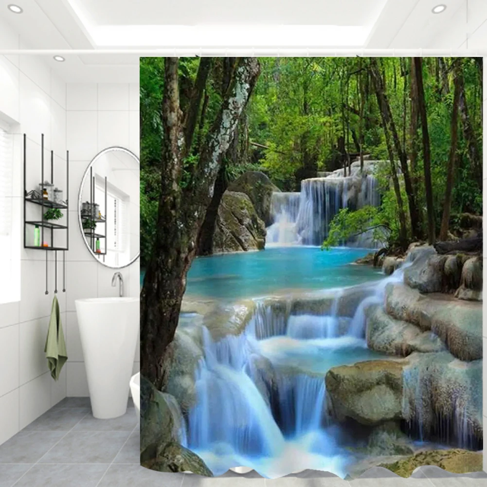 3D Waterfall Scenery Waterproof Shower Curtain Colorful Landscape Bathroom Curtain Decor Set With Hooks Home Decor Curtain New
3D Waterfall Scenery Waterproof Shower Curtain Colorful Landscape Bathroom Curtain Decor Set With Hooks Home Decor Curtain New
