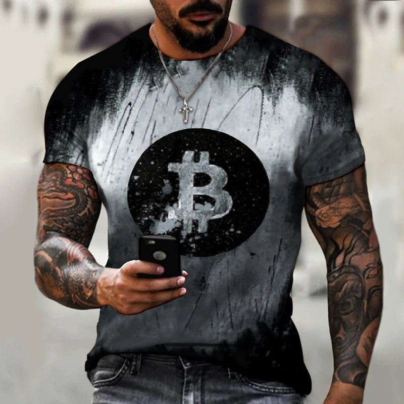 Men's Short Sleeve Loose T-shirt Bitcoin 3D Print Round Neck Short Sleeve Pullover Plus Size Casual Streetwear Men Clothing
Men's Short Sleeve Loose T-shirt Bitcoin 3D Print Round Neck Short Sleeve Pullover Plus Size Casual Streetwear Men Clothing