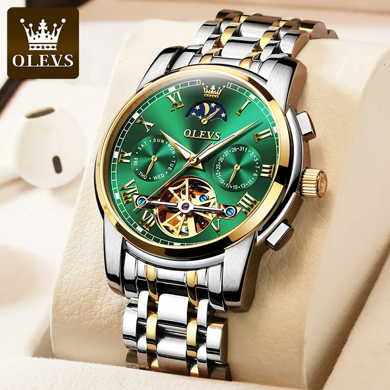 OLEVS 2022 New Hollow Multifunctional Mechanical Watch Luxury Mens Watches Fashion Green Water Ghost Dial Luminous Waterproof
OLEVS 2022 New Hollow Multifunctional Mechanical Watch Luxury Mens Watches Fashion Green Water Ghost Dial Luminous Waterproof