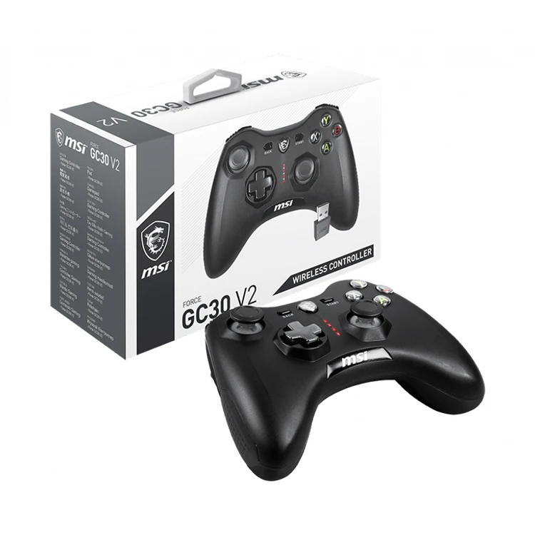 MSI FORCE GC30 V2 Wireless Gamepad Black Gaming Controller Handle With USB 2.0 Support PC Windows 10/8.1/7 and Android 4.1 above
MSI FORCE GC30 V2 Wireless Gamepad Black Gaming Controller Handle With USB 2.0 Support PC Windows 10/8.1/7 and Android 4.1 above