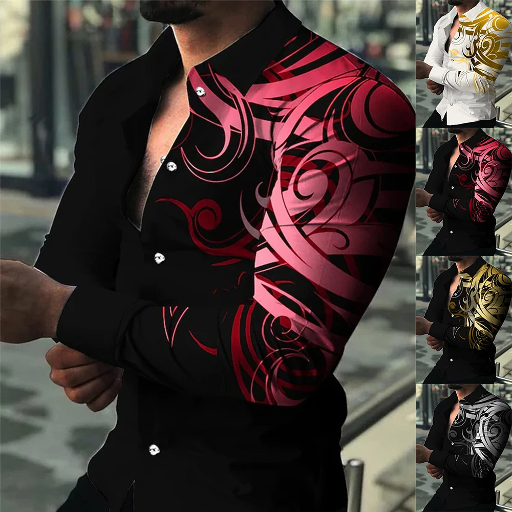 Fashion Button Down Shirt Men Printed Long Sleeve Tee Vintage Party Dress Shirt Casual Print Tops Shirts
Fashion Button Down Shirt Men Printed Long Sleeve Tee Vintage Party Dress Shirt Casual Print Tops Shirts