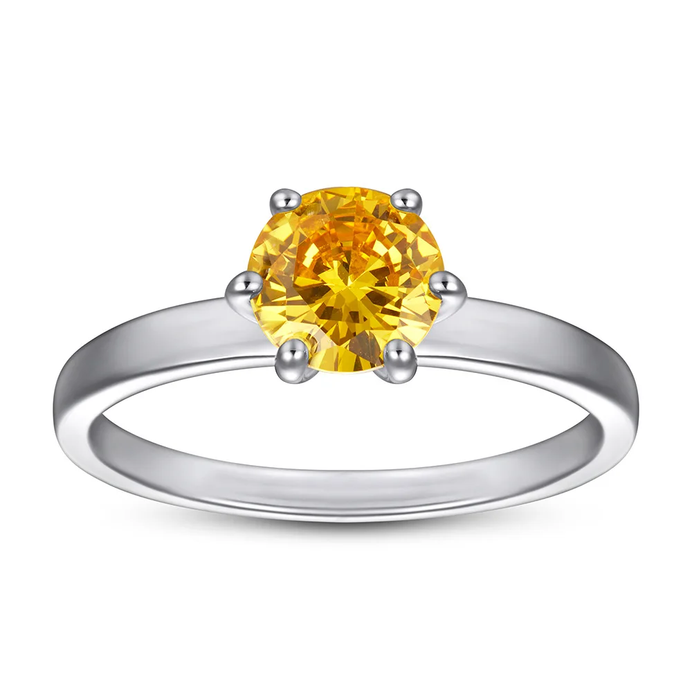 New fashion trend s925 silver inlaid 5A zircon classic six-claw single diamond ring ladies ring
New fashion trend s925 silver inlaid 5A zircon classic six-claw single diamond ring ladies ring