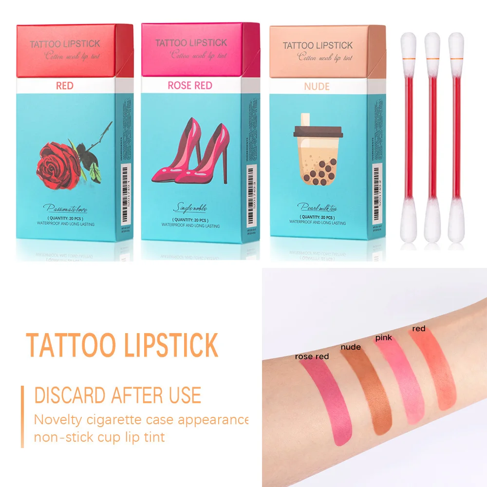 Hot 20Pcs/Set Lipstick Cigarette Cotton Swab Lipstick Portable Waterproof Liquid Non-Stick Cup Tattoo Lipstick Lip Tint Lipgloss
Hot 20Pcs/Set Lipstick Cigarette Cotton Swab Lipstick Portable Waterproof Liquid Non-Stick Cup Tattoo Lipstick Lip Tint Lipgloss