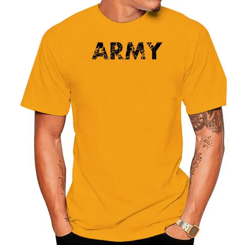 

2022 Army distressed fadded look military 100% cotton gray men's graphic new t-shirt