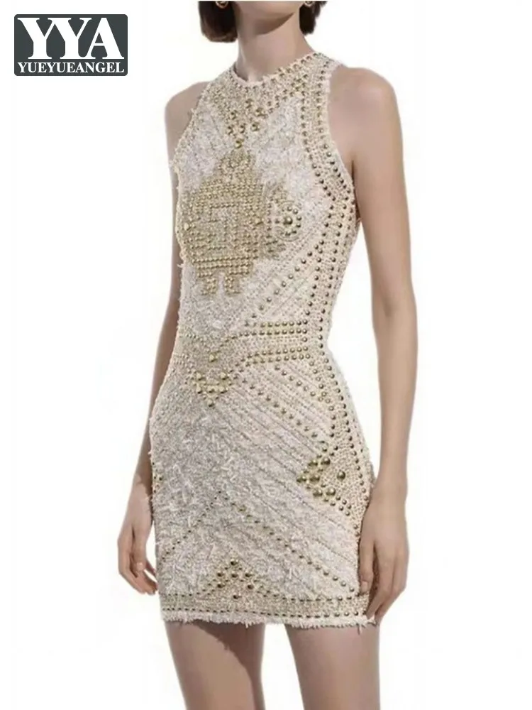 Luxury Women Wrap Slim Fit Sleeveless Tank Mini Dress Lady Autumn Sexy Vintage Beading Studded O Neck Woolen Blends Party Dress
Luxury Women Wrap Slim Fit Sleeveless Tank Mini Dress Lady Autumn Sexy Vintage Beading Studded O Neck Woolen Blends Party Dress
