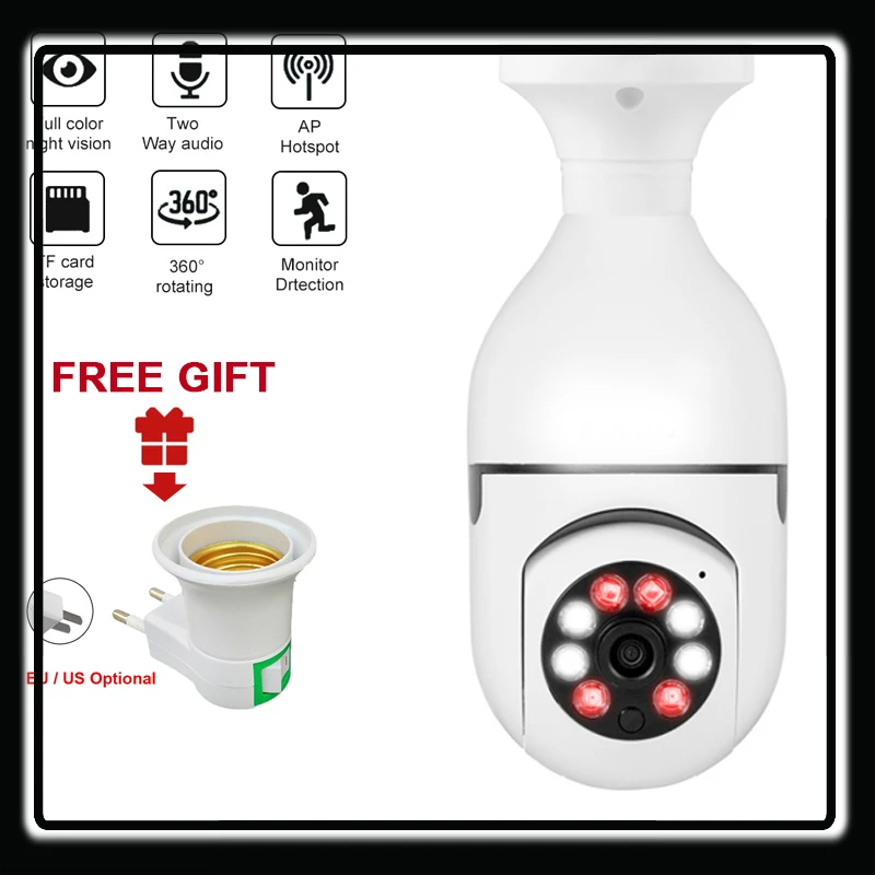 1080P Panoramic IP Camera Night Vision 360 Viewing Bulb PTZ Wifi Surveillance Camera Security Protection CCTV E27 Lamp Camcorder
1080P Panoramic IP Camera Night Vision 360 Viewing Bulb PTZ Wifi Surveillance Camera Security Protection CCTV E27 Lamp Camcorder