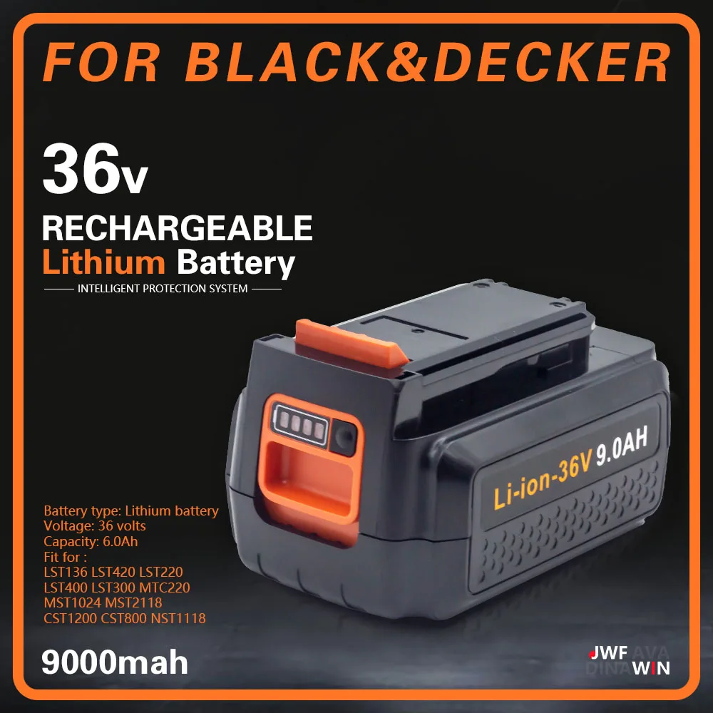 For Black & Decker 36v/40V 9000mAh Li-ion Rechargeable Power Tool Battery LBXR36 BL2036 LBX2040 LST136,LST420,LST220 L50
For Black & Decker 36v/40V 9000mAh Li-ion Rechargeable Power Tool Battery LBXR36 BL2036 LBX2040 LST136,LST420,LST220 L50