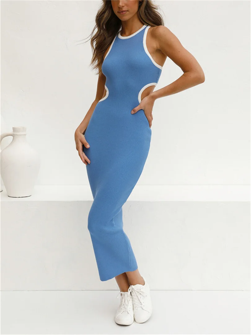 wsevypo Summer Knitted Wrap Long Dress Women Sleeveless Round Neck Hollow-Out Bodycon Tank Dress Party Office Color Block Dress
wsevypo Summer Knitted Wrap Long Dress Women Sleeveless Round Neck Hollow-Out Bodycon Tank Dress Party Office Color Block Dress