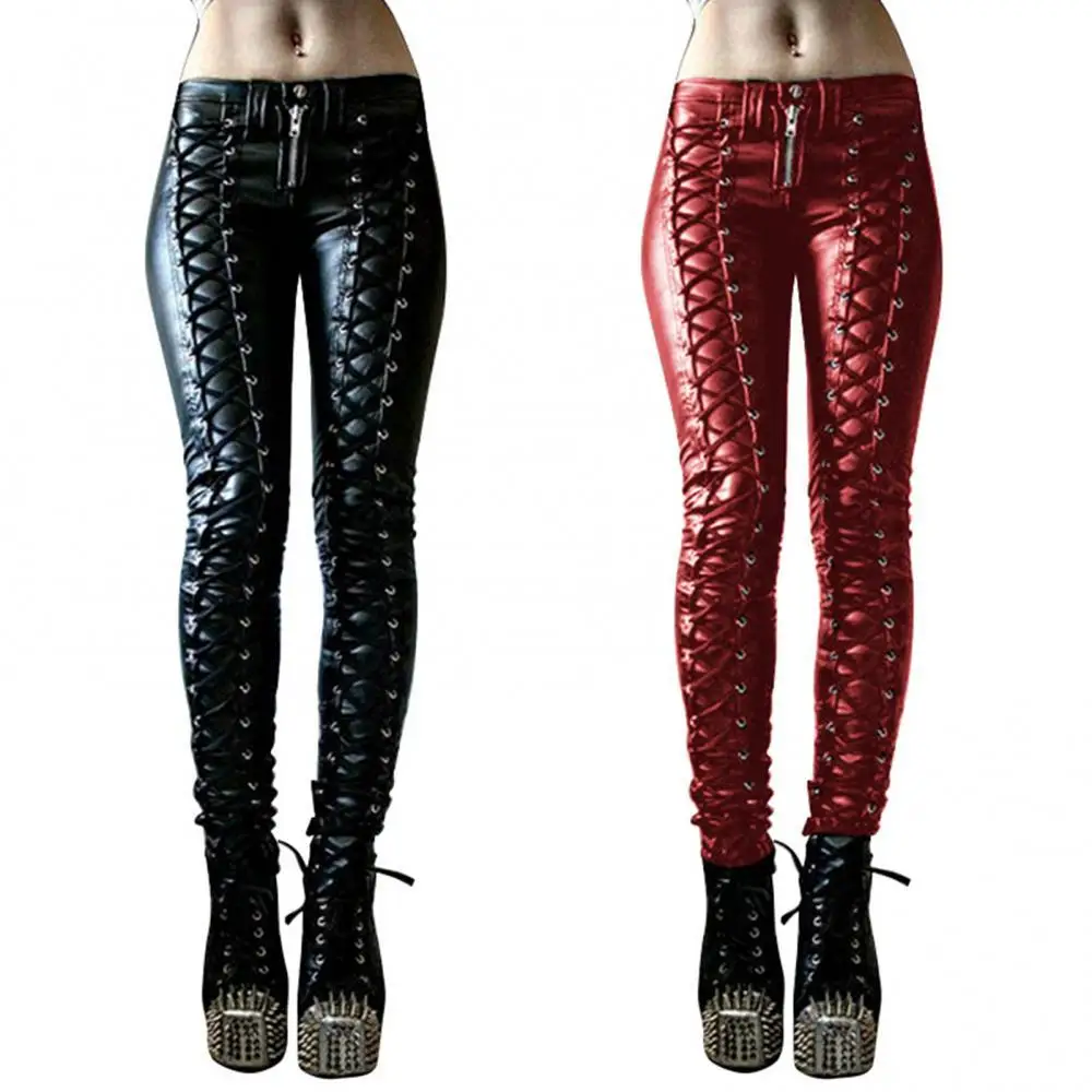 Trousers Button Faux Leather Skinny Women Pants Steampunk Cosplay Carnival Party
Trousers Button Faux Leather Skinny Women Pants Steampunk Cosplay Carnival Party