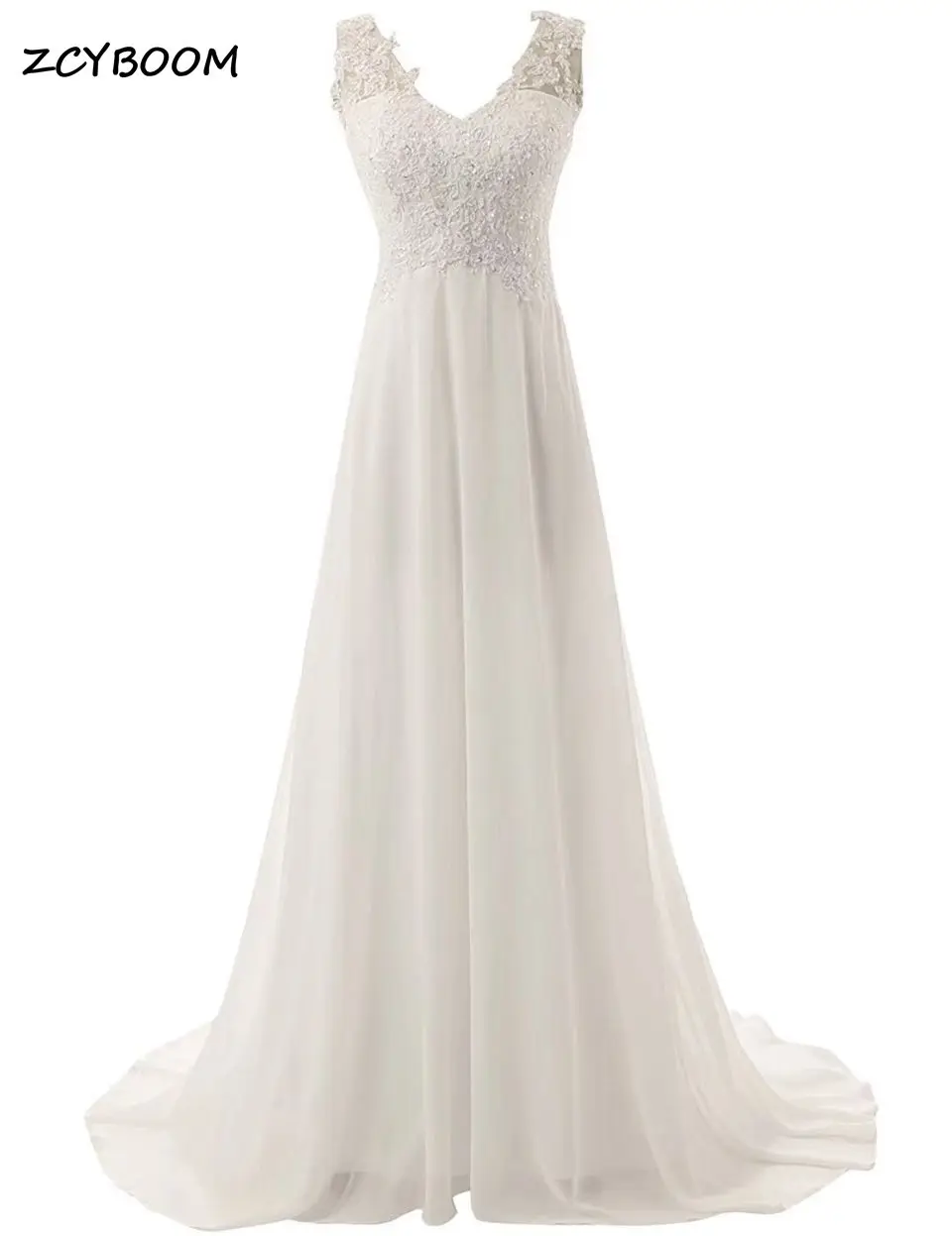 Elegant White A-line Wedding Dresses V-Neck Bridal Gowns Sleeveless Train Tail Church Dress Appliques Lace Wedding Party Dresses
Elegant White A-line Wedding Dresses V-Neck Bridal Gowns Sleeveless Train Tail Church Dress Appliques Lace Wedding Party Dresses