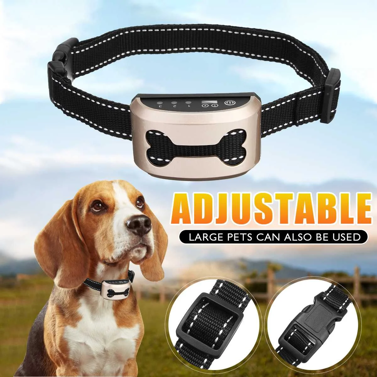 Pet Dog Training Anti Bark Collar Rechargeable Control Train Waterproof Stop Barking Dog Waterproof Ultrasonic Training Collars
Pet Dog Training Anti Bark Collar Rechargeable Control Train Waterproof Stop Barking Dog Waterproof Ultrasonic Training Collars