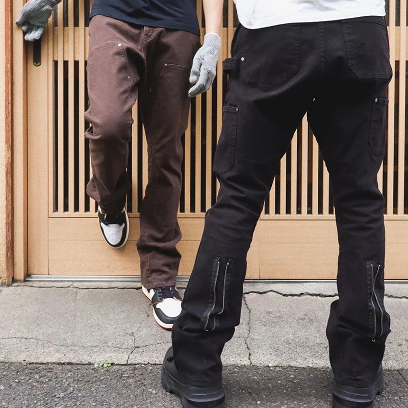 HOT SALE Back Zipper Ankle Spliced Flare Straight Pants Mens High Street Washed Retro Loose Casual Jeans Hip Hop Denim Trousers
HOT SALE Back Zipper Ankle Spliced Flare Straight Pants Mens High Street Washed Retro Loose Casual Jeans Hip Hop Denim Trousers
