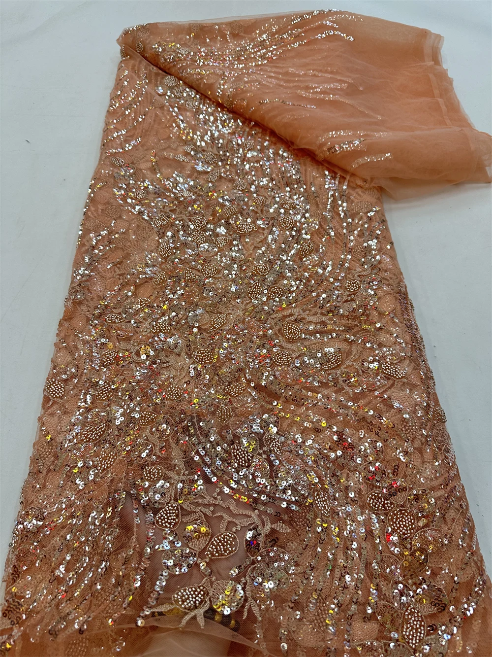 African Net Beaded Lace Fabric 2023 High Quality Lace Sequins French Tulle Lace Nigerian Lace Fabric For Wedding Dress QF0811
African Net Beaded Lace Fabric 2023 High Quality Lace Sequins French Tulle Lace Nigerian Lace Fabric For Wedding Dress QF0811