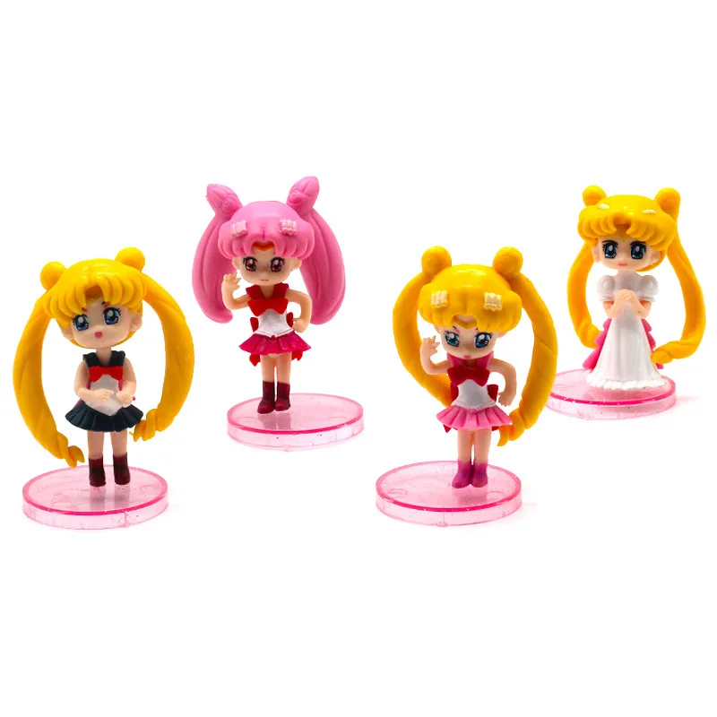 4pcs/set Sailor Moon Cartoon Anime Figure 3D Kawai Doll PVC Figurine Kids Birthday Cake Decoration Gift Children's Girls Toy
4pcs/set Sailor Moon Cartoon Anime Figure 3D Kawai Doll PVC Figurine Kids Birthday Cake Decoration Gift Children's Girls Toy