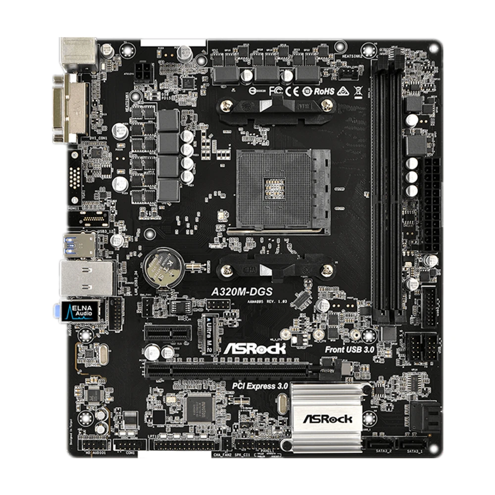 Материнская плата AMD A320 A320M для процессора Ryzen 5 5600, ASROCK A320M-DGS AM4 DDR4 32 Гб M.2 4xSATA3 USB 3,1
Материнская плата AMD A320 A320M для процессора Ryzen 5 5600, ASROCK A320M-DGS AM4 DDR4 32 Гб M.2 4xSATA3 USB 3,1
