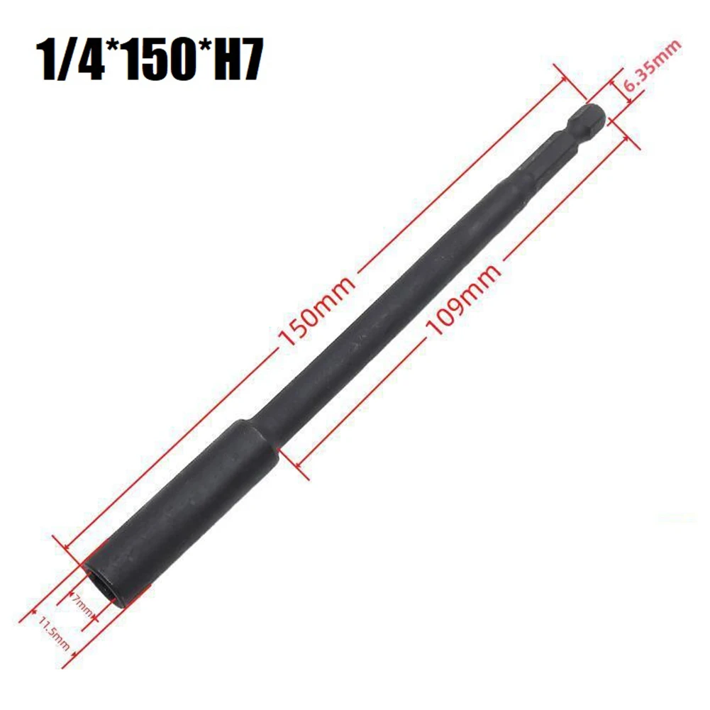 

150mm Deepen Socket Wrenches Hexagon Nut Driver Bit Magnetic Retractable H7-H14 For Electric Impact Air Pneumatic Hand Tools