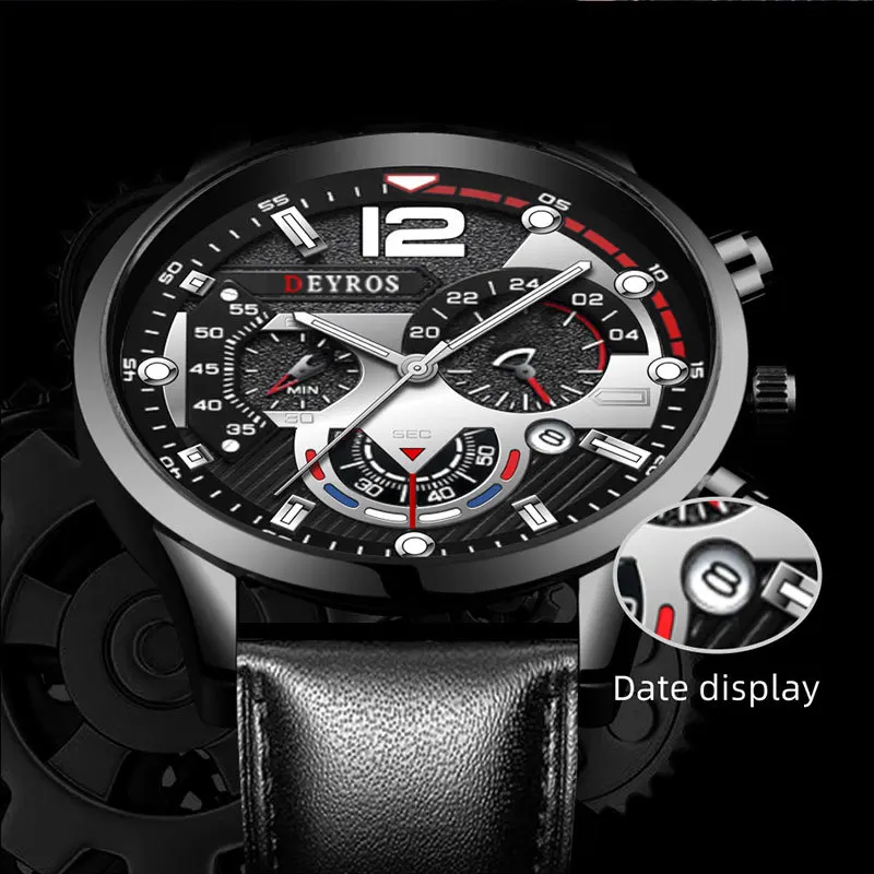Men's Luxury Fashion Quartz Watch Calendar Leather Strap Sports Luminous Creative Watches
Men's Luxury Fashion Quartz Watch Calendar Leather Strap Sports Luminous Creative Watches
