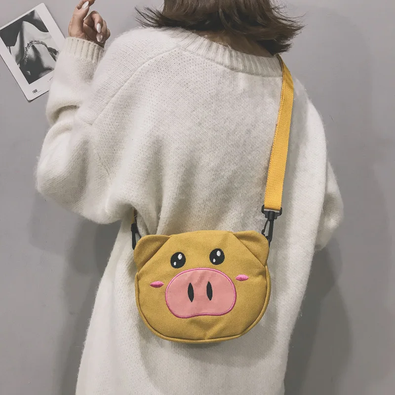 

Weysfor Lovely Pig Shoulder Bag Denim Handbags Women Bags Fashion Crossbody Bags Messenger Little Girl Crossbody Bag