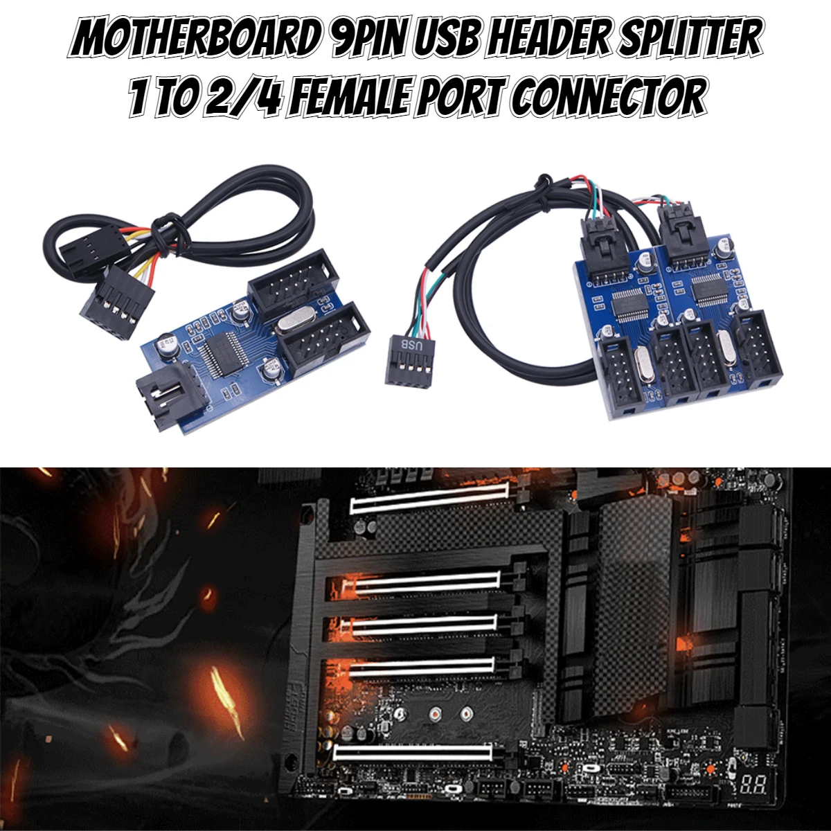 Desktop Computer Motherboard USB 9Pin Interface Header Splitter 1 to 2/4 Extension Cable Adapter 9-Pin USB HUB USB 2.0 Connector
Desktop Computer Motherboard USB 9Pin Interface Header Splitter 1 to 2/4 Extension Cable Adapter 9-Pin USB HUB USB 2.0 Connector