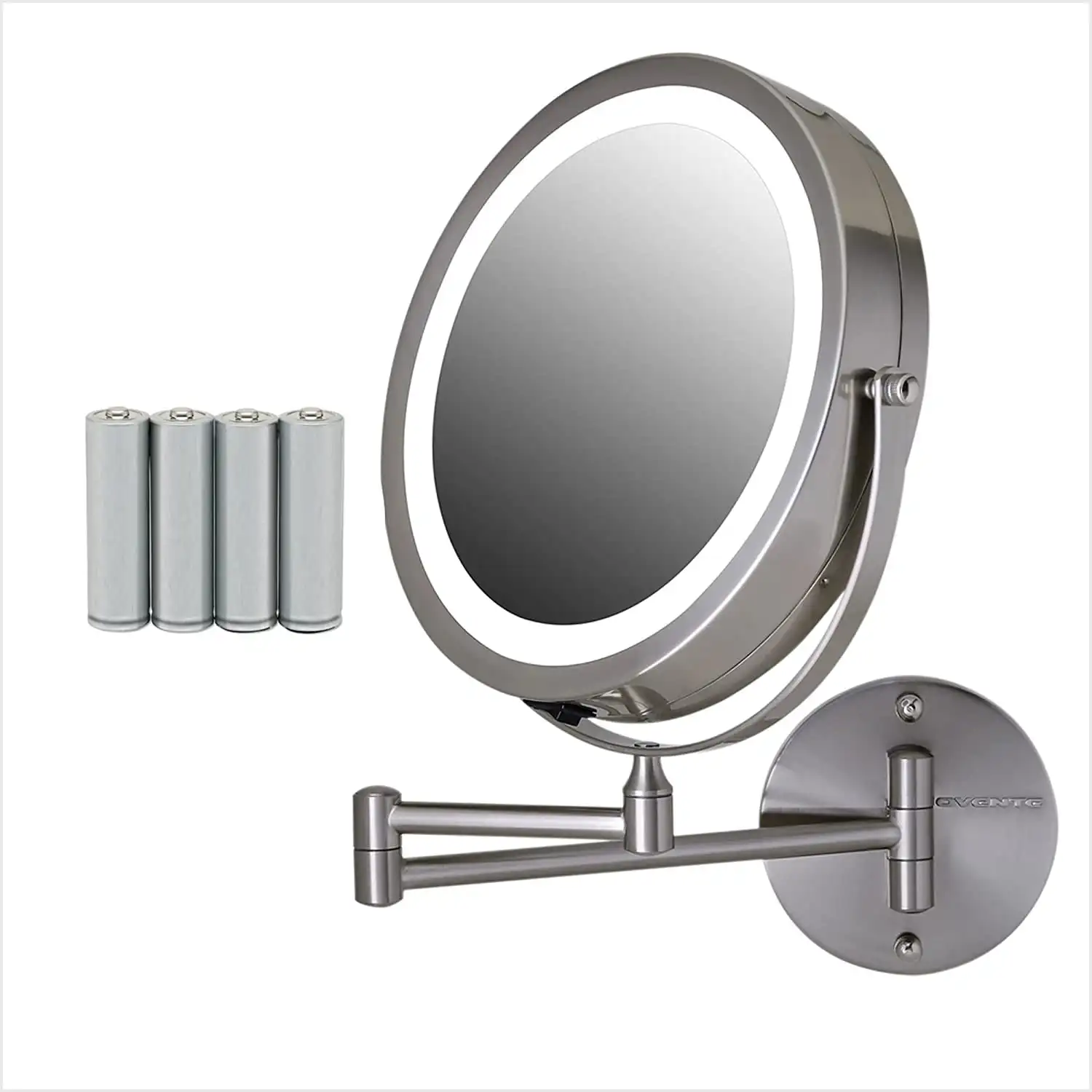 7" Lighted Wall Mount Makeup Mirror, 1X & 7X Magnifier, Adjustable Double Sided Round LED, Extend, Retractable & Folding Arm, Co
7" Lighted Wall Mount Makeup Mirror, 1X & 7X Magnifier, Adjustable Double Sided Round LED, Extend, Retractable & Folding Arm, Co