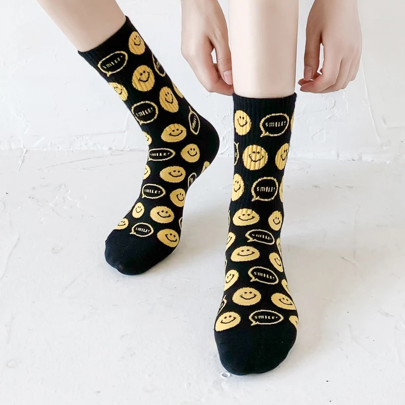 Prowow 5 Pairs/Set Lovely Crew Socks Women Smiling Face Woman Socks Cotton Kawaii Mid-Tube
Prowow 5 Pairs/Set Lovely Crew Socks Women Smiling Face Woman Socks Cotton Kawaii Mid-Tube