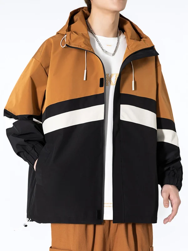

Новинка 2023, Весенняя Мужская куртка, Повседневная ветровка, модель 8XL, модная рабочая одежда в стиле пэчворк, свободная одежда на молнии, пальто-карго с капюшоном
