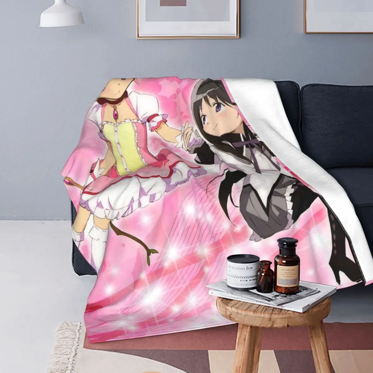 

Puella Magi Madoka Magica Blankets Anime Homura Akemi Fuzzy Awesome Warm Throw Blankets for Home Decoration